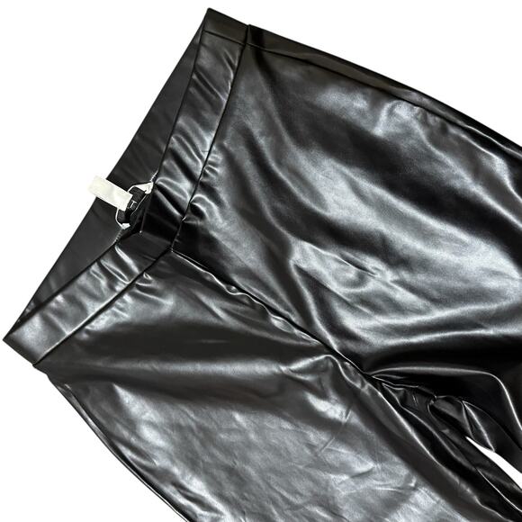 Halston women's vegan leather pants vinyl sexy, sleek, day night versatile #4412 - Picture 3 of 7